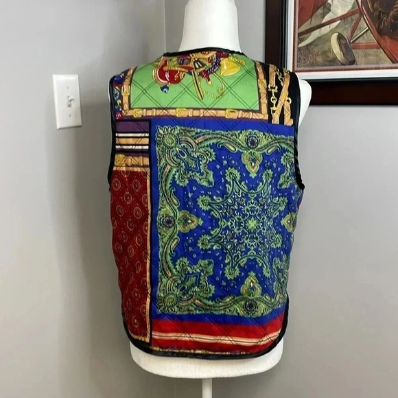 Vintage Susan Bristol 2001 Satin Quilted Equestrian Style Vest Size Medium - Picture 5 of 7